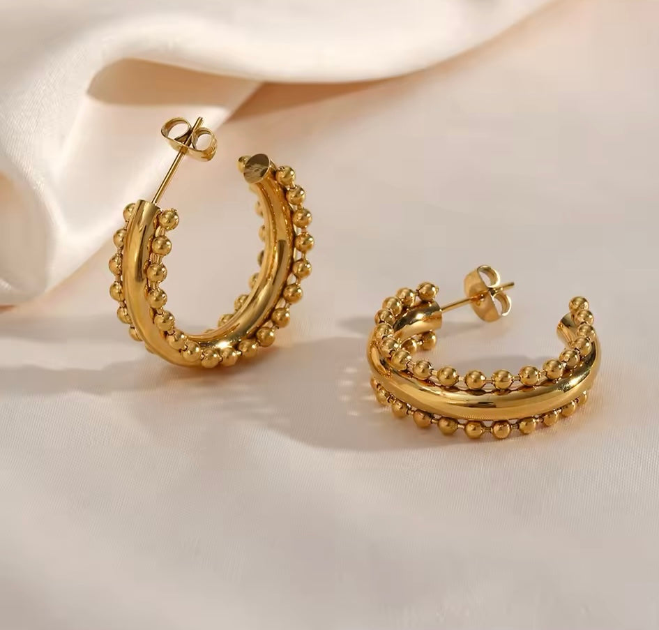 Theodora Beaded Hoops