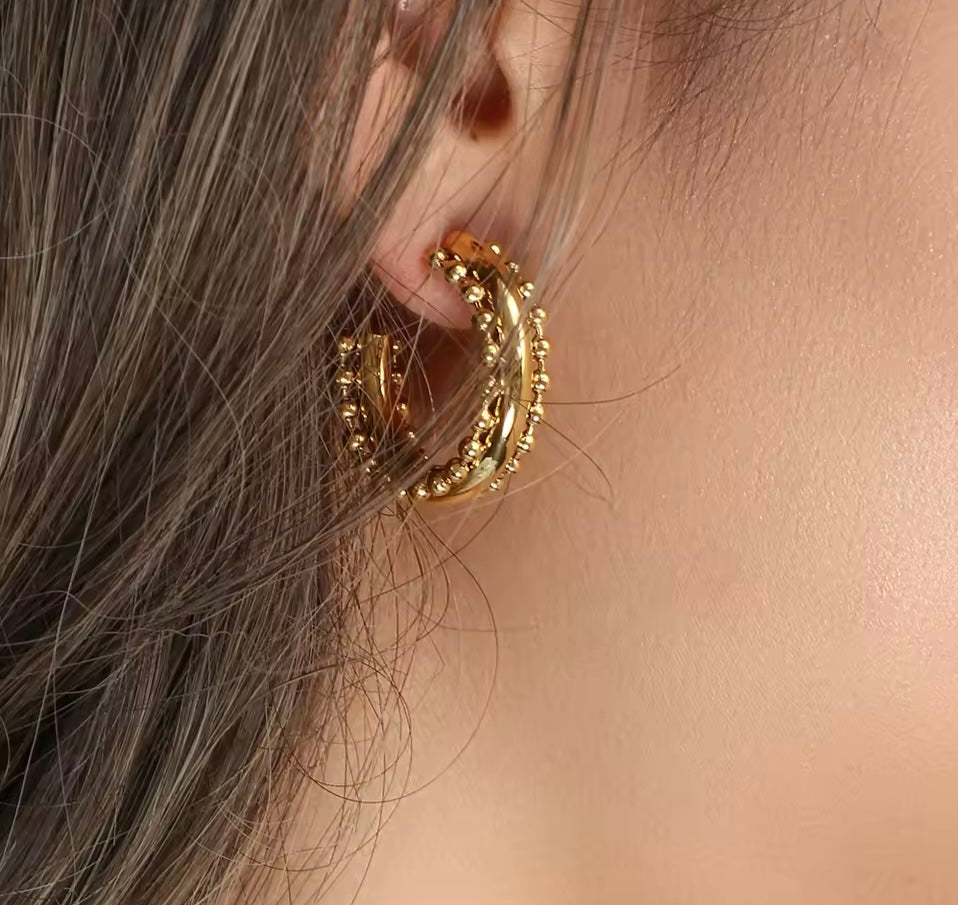 Theodora Beaded Hoops