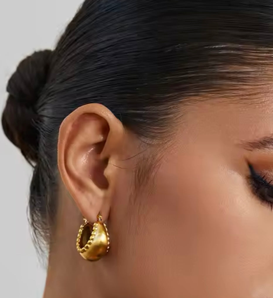Theodora matte gold hoops (latchback clasp)