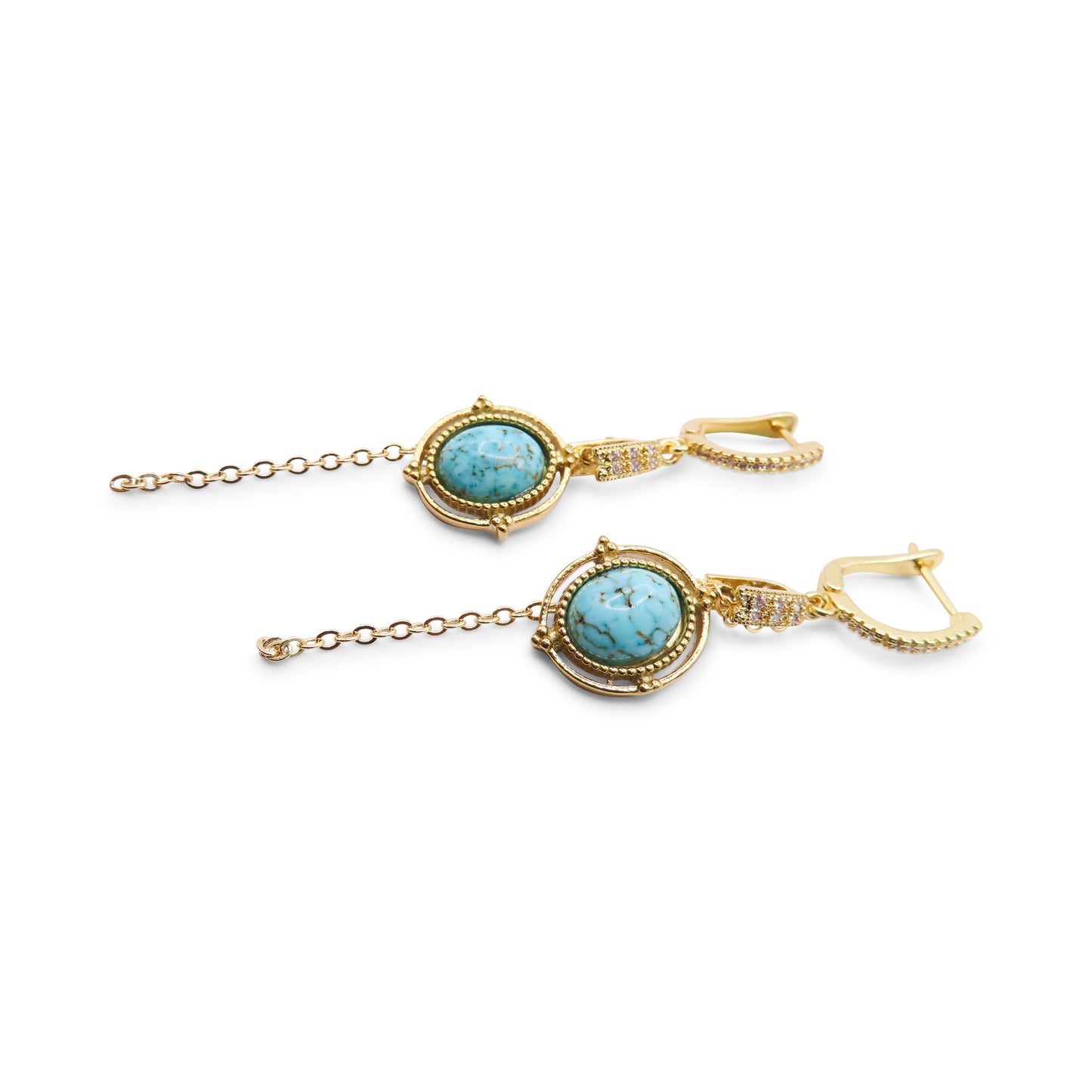 JAYNE Earrings (Jade or Turquoise Stone)