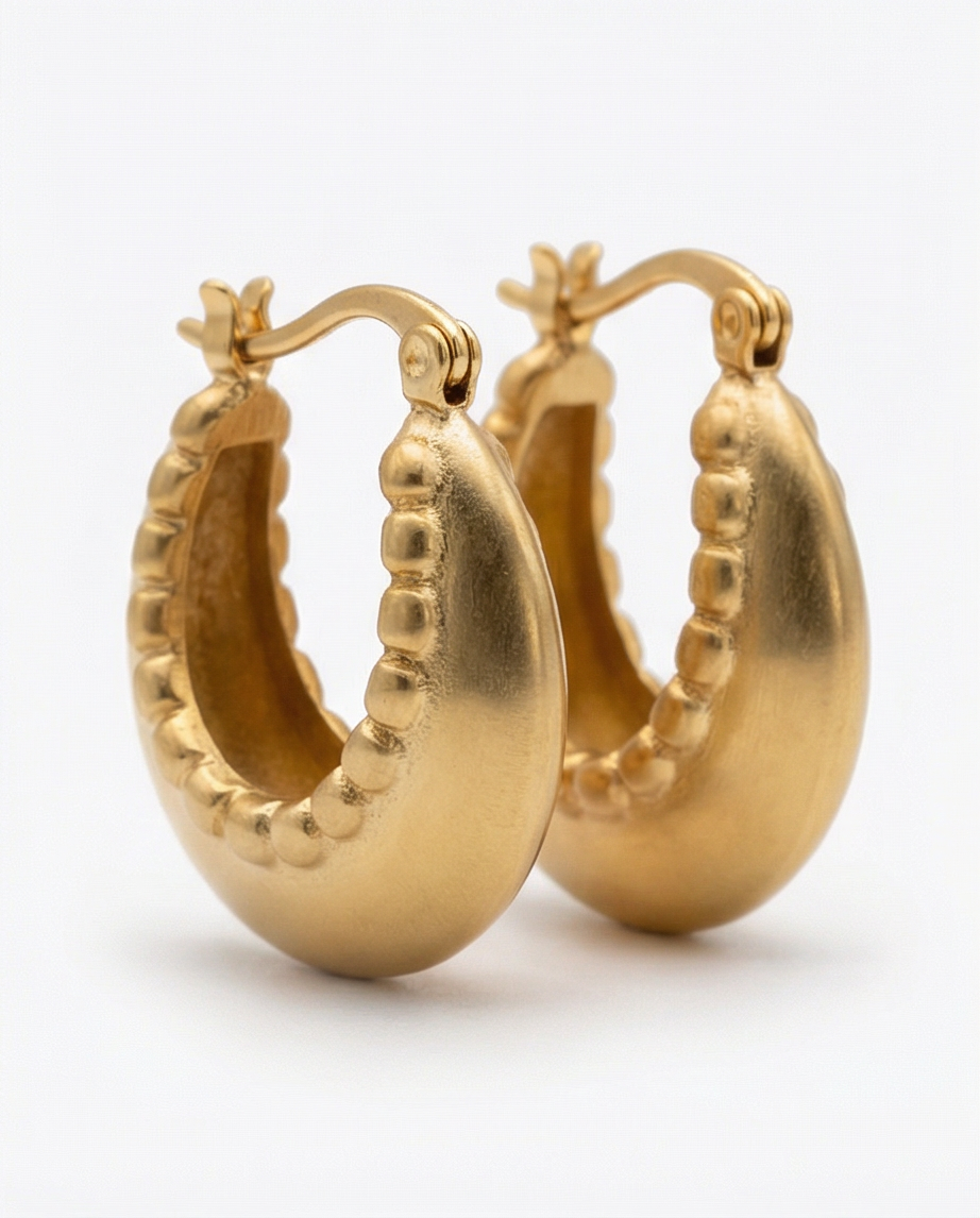 Theodora matte gold hoops