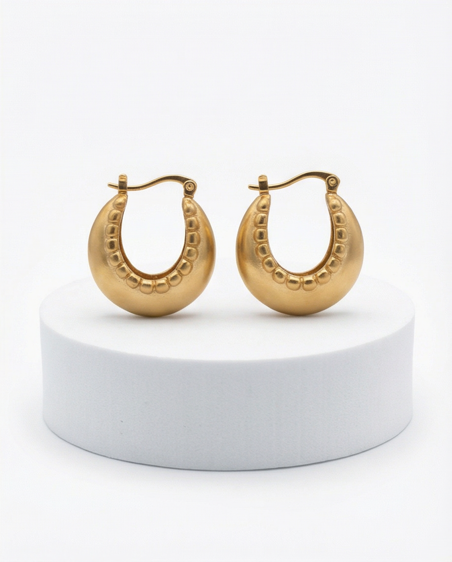 Theodora matte gold hoops
