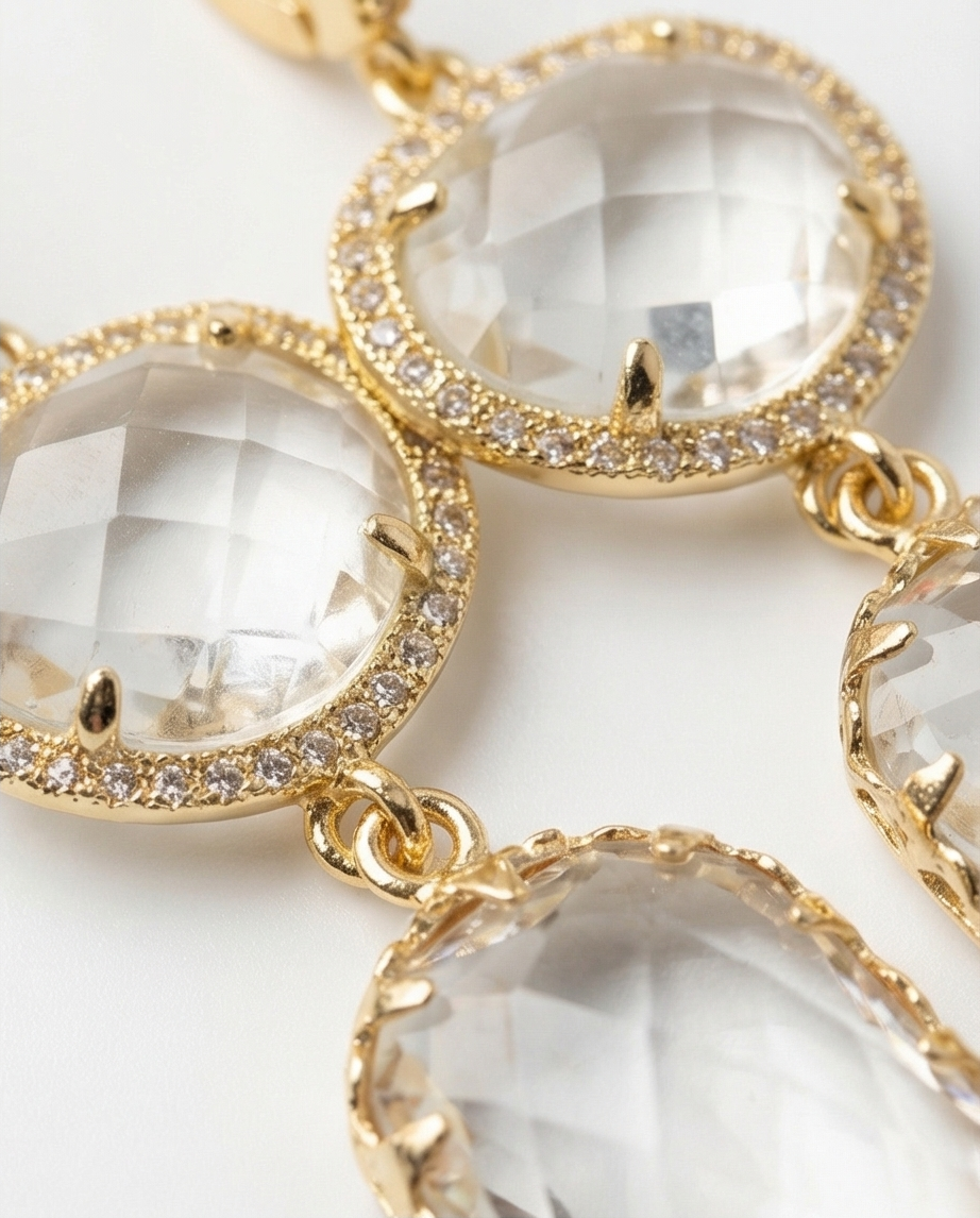 Jayne earrings (powder clear quartz and turquoise limited edition)