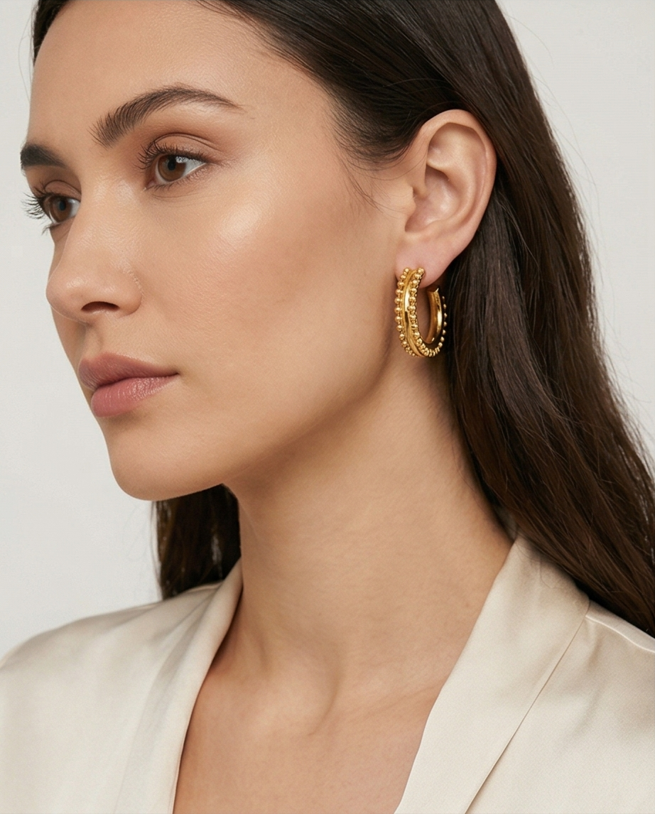 Theodora Beaded Hoops